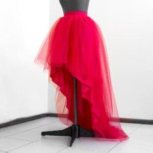 High low tulle skirt Red ball skirt
